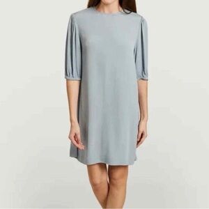 Samsoe Samsoe Aram Dusty Blue Puff Sleeve Shift Dress NWT Size XL